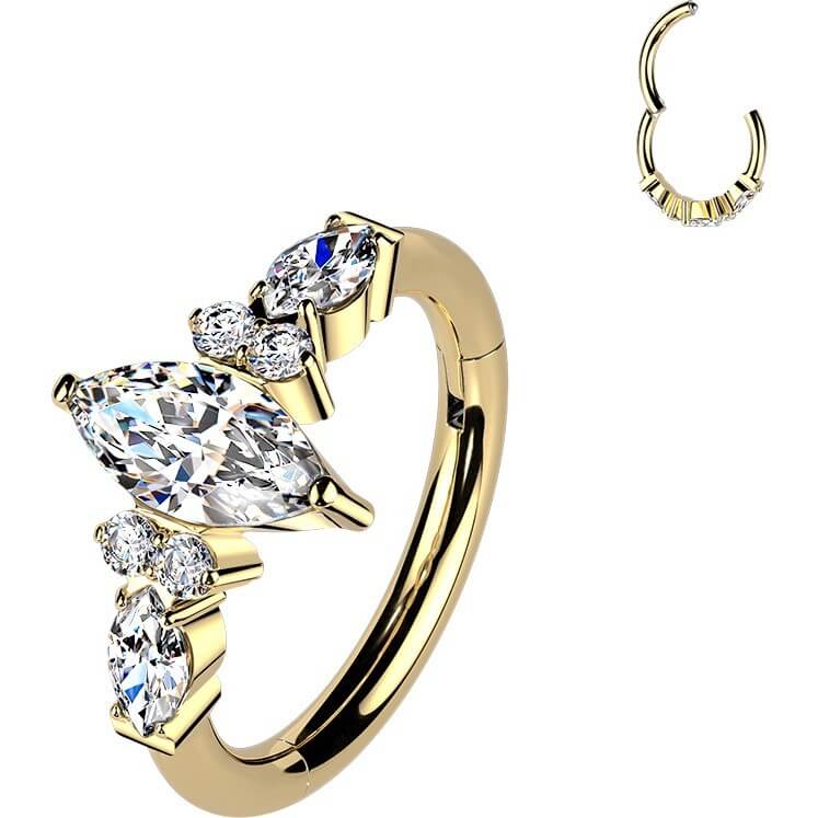 Titan Ring Zirkonia Marquise Schliff Clicker - Image 3