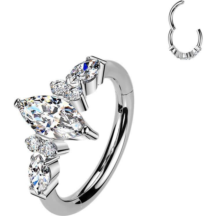 Titan Ring Zirkonia Marquise Schliff Clicker - Image 4