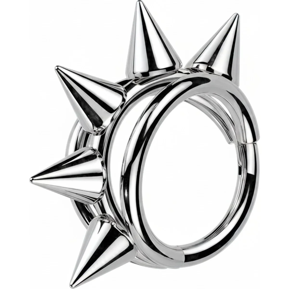 Titan Ring dreifach Creole zentrierte Spikes Clicker