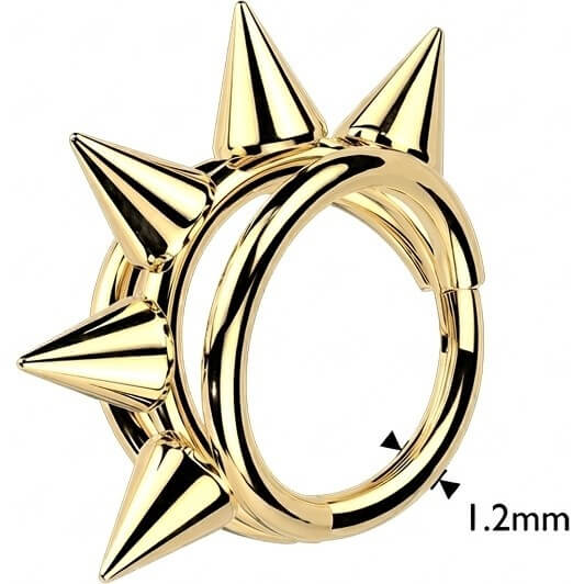 Titan Ring dreifach Creole zentrierte Spikes Clicker - Image 2