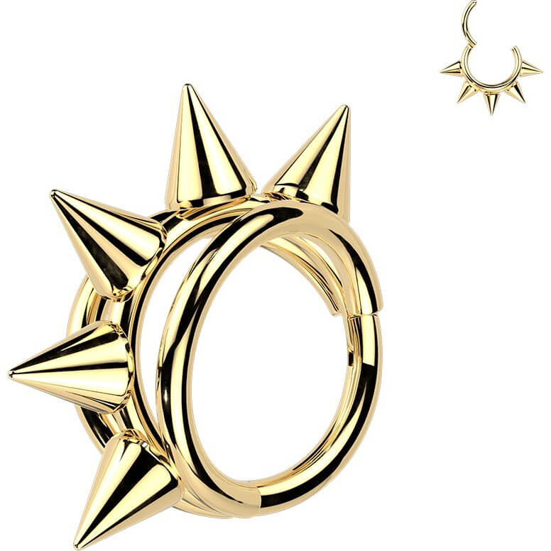Titan Ring dreifach Creole zentrierte Spikes Clicker - Image 4