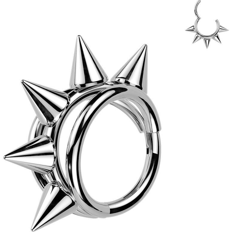 Titan Ring dreifach Creole zentrierte Spikes Clicker - Image 5
