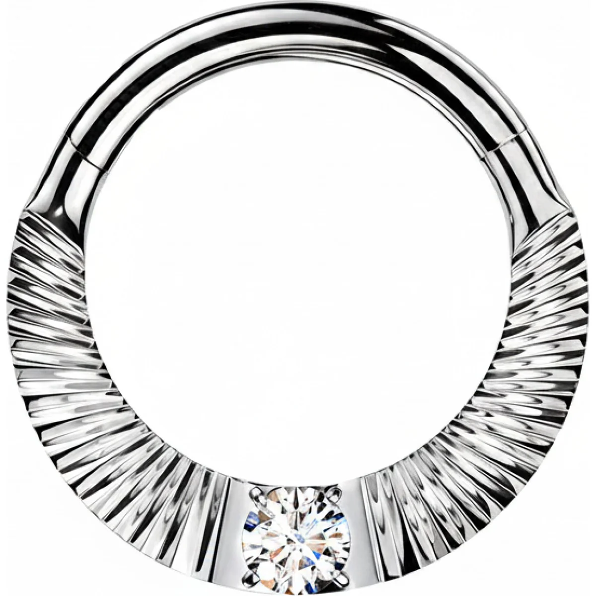 Titan Ring Zirkoniaschliff rund Zirkonia Mitte Clicker