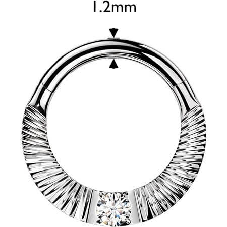 Titan Ring Zirkoniaschliff rund Zirkonia Mitte Clicker - Image 2