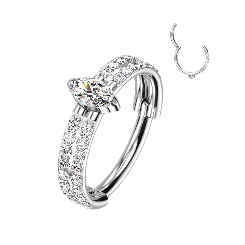 Titan Ring Zirkonia Silber Clicker - Image 2