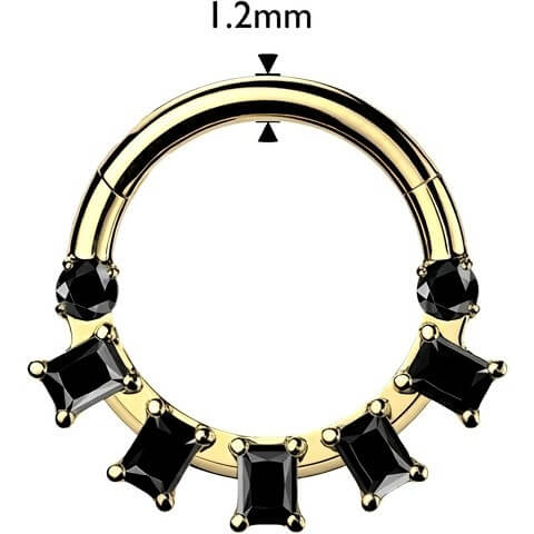 Titan Ring Baguette Zirkonia Fächer Clicker - Image 2