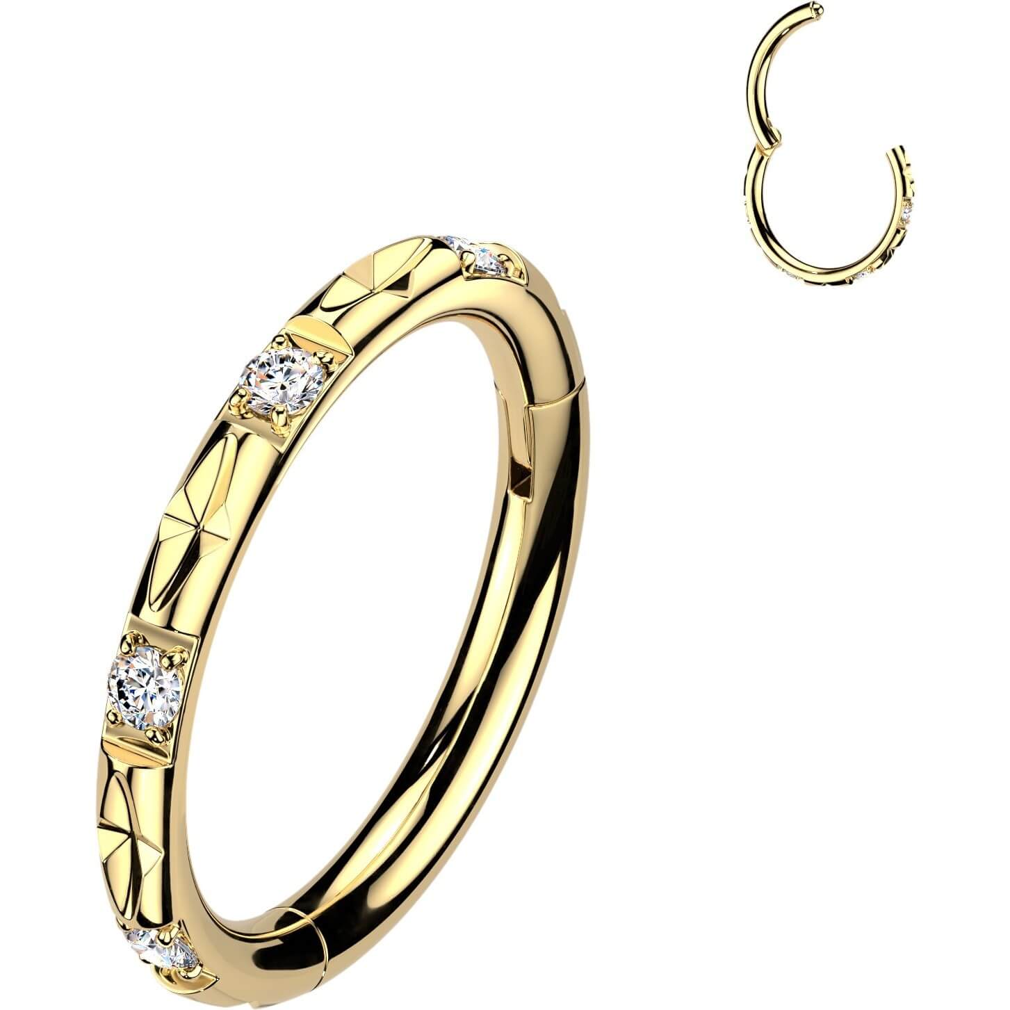 Titan Ring nach außen gerichtete Facettenschliffe Zirkonias Clicker - Image 3