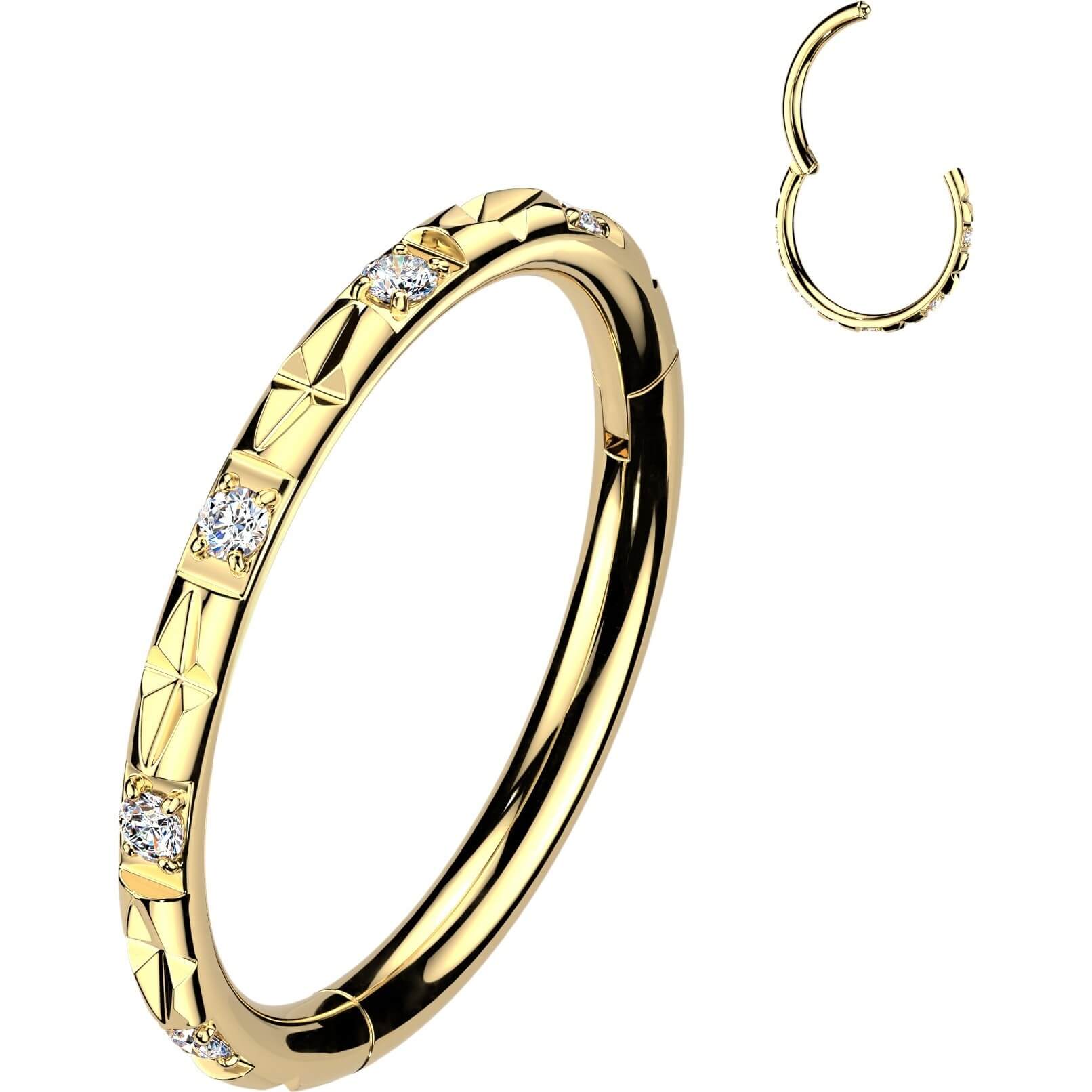 Titan Ring nach außen gerichtete Facettenschliffe Zirkonias Clicker - Image 4
