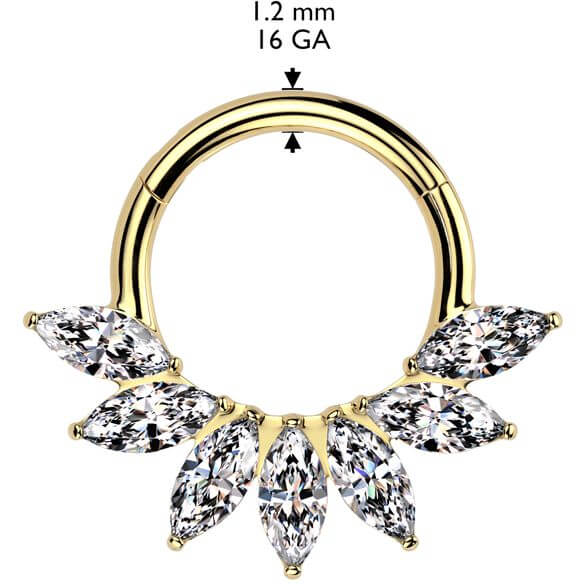 Titan Ring Zirkonia Marquise Schliff Fächer Clicker - Image 2