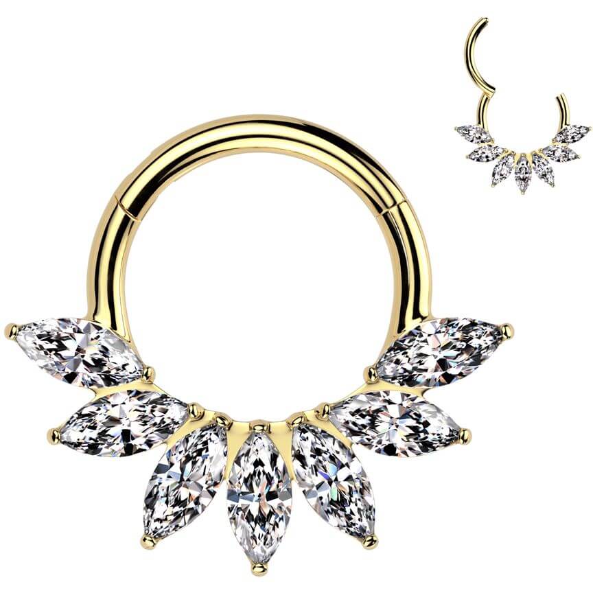Titan Ring Zirkonia Marquise Schliff Fächer Clicker - Image 3