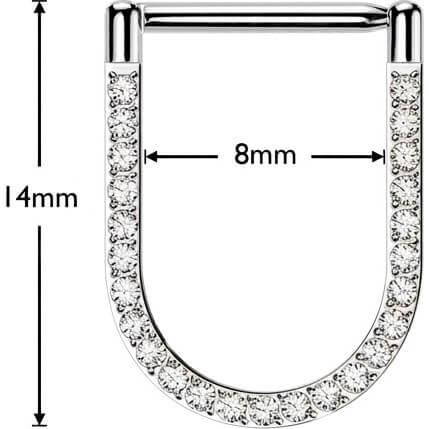 Titan Ring U-förmiges Zirkonia Clicker - Image 2