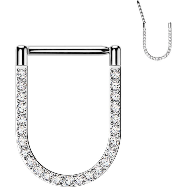 Titan Ring U-förmiges Zirkonia Clicker - Image 4