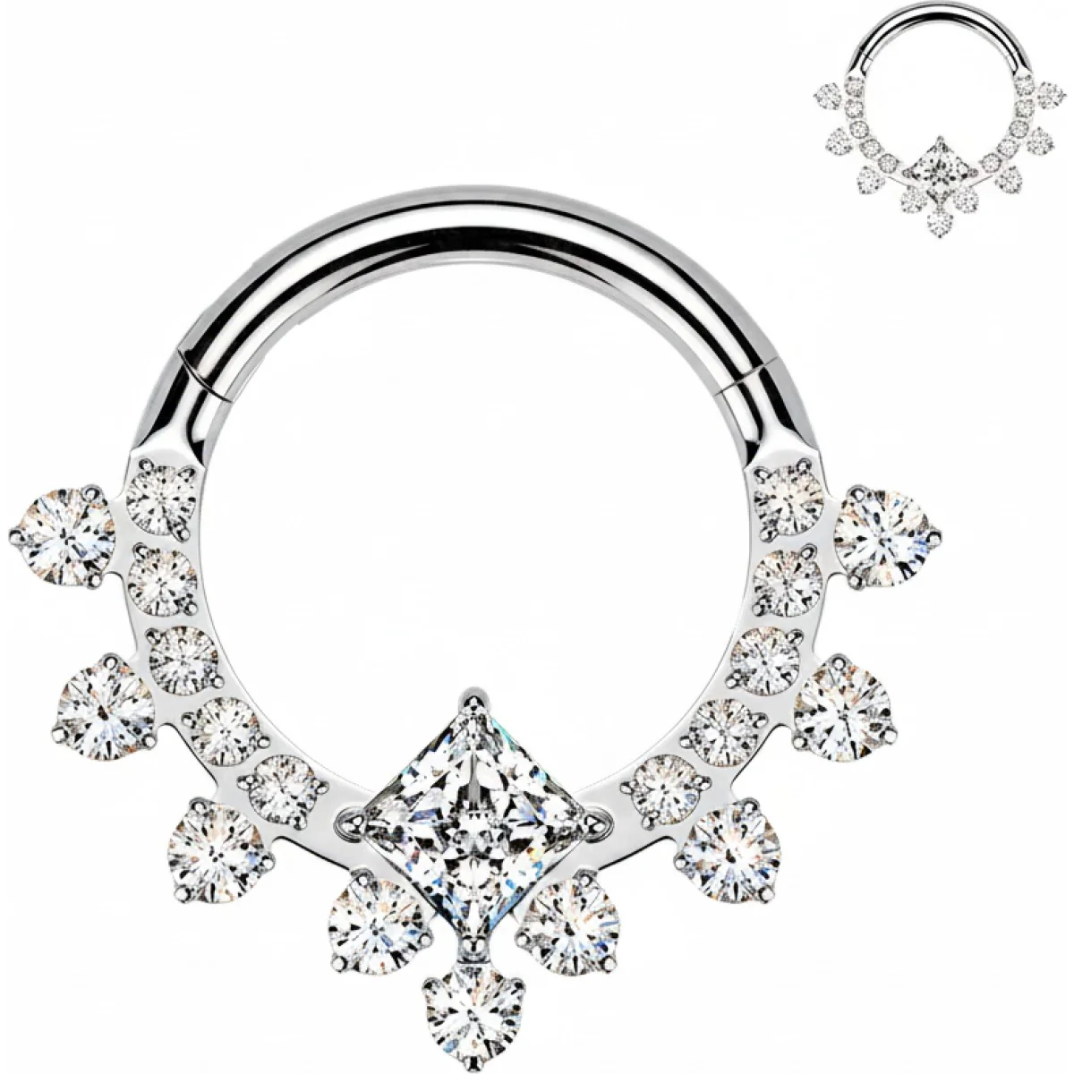 Titan Ring Zirkonia Diamantform Clicker
