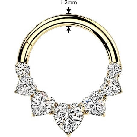 Titan Ring Herz Zirkonia Clicker - Image 2