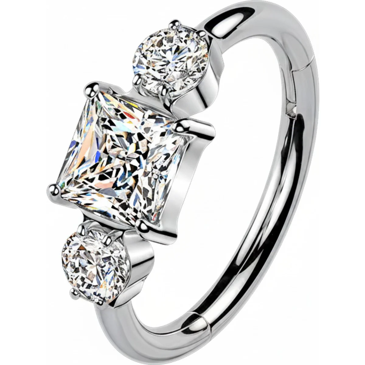 Titan Ring Zirkonia quadratisch rund Clicker