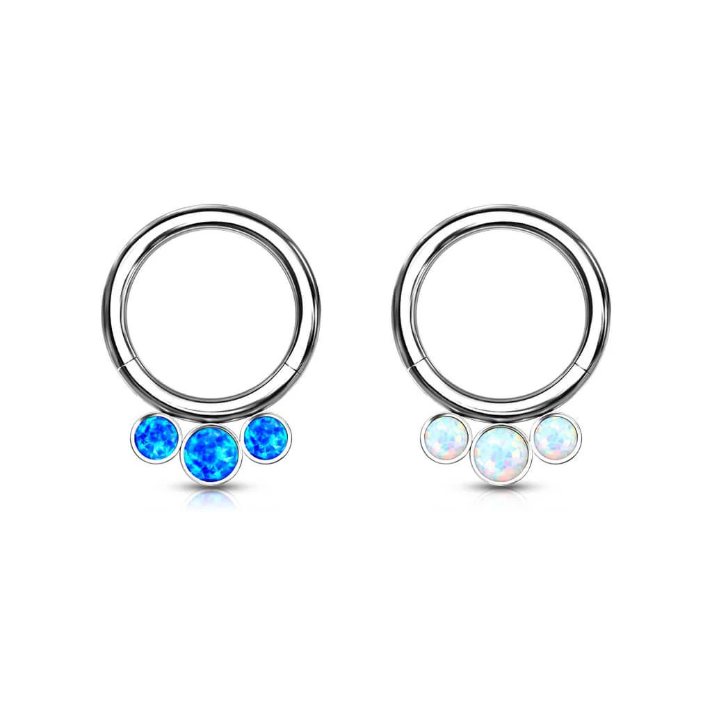 Titan Ring Kugel 3 Opal Silber Clicker - Image 3