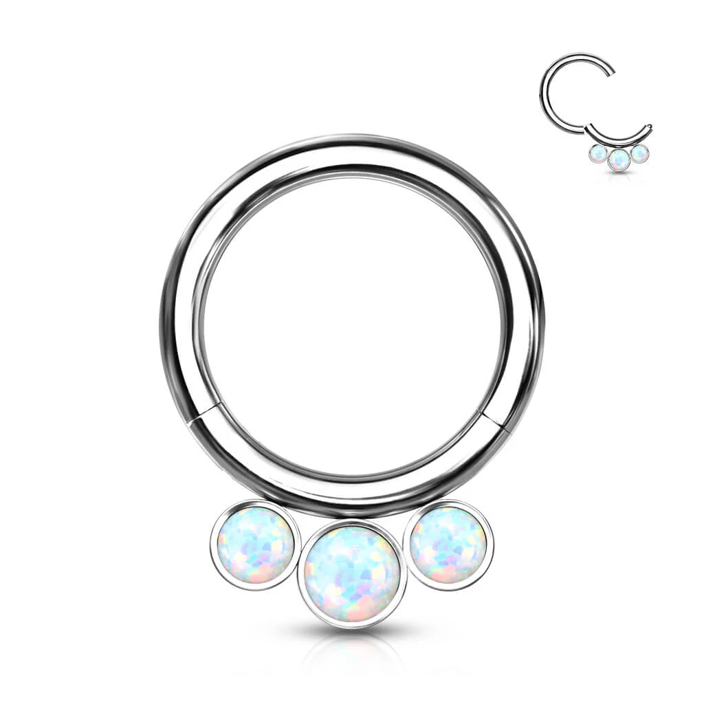 Titan Ring Kugel 3 Opal Silber Clicker - Image 4