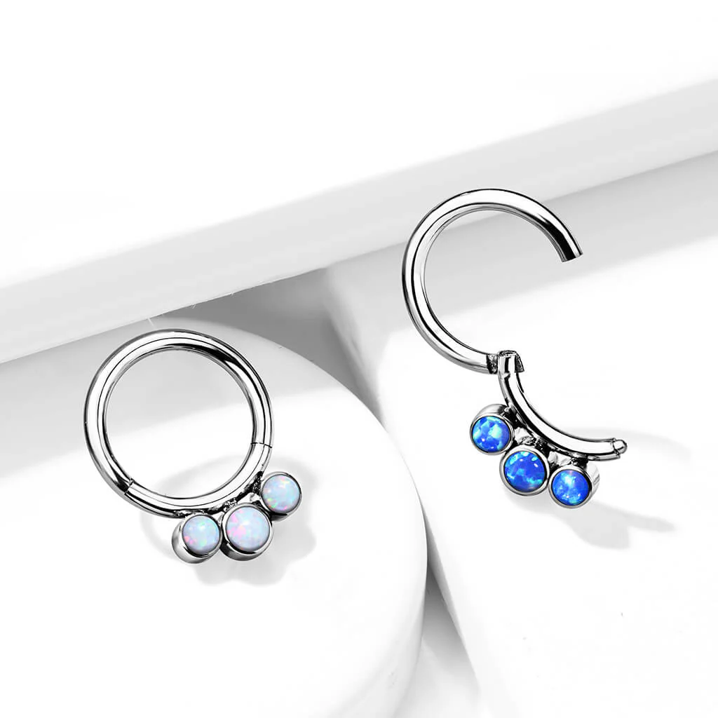 Titan Ring Kugel 3 Opal Silber Clicker - Image 6
