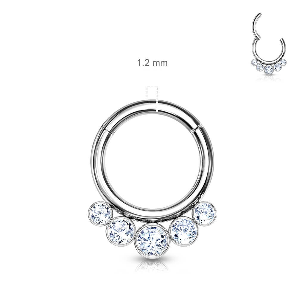 Titan Ring 5 Zirkonia Silber Clicker - Image 2