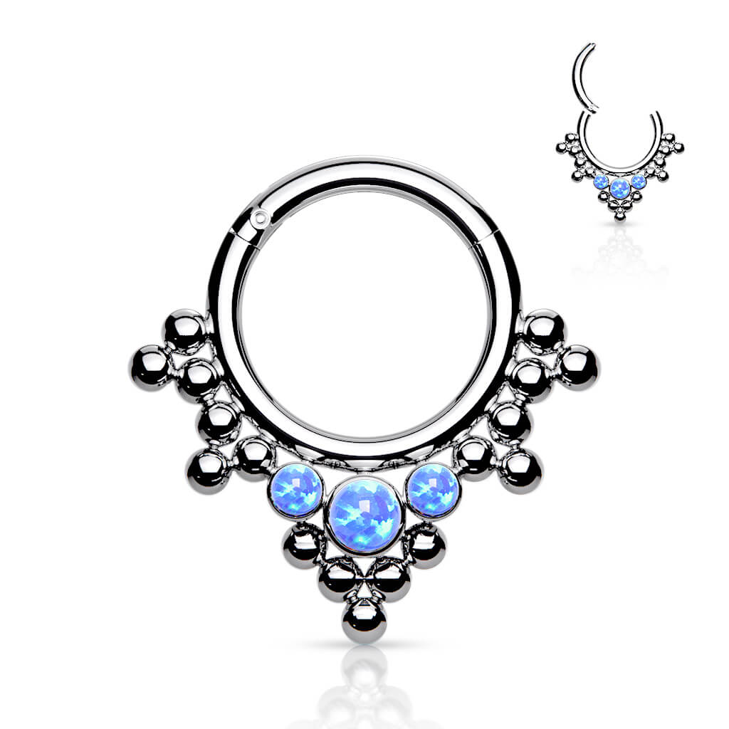 Titan Ring Kugel Opal Silber Clicker - Image 2