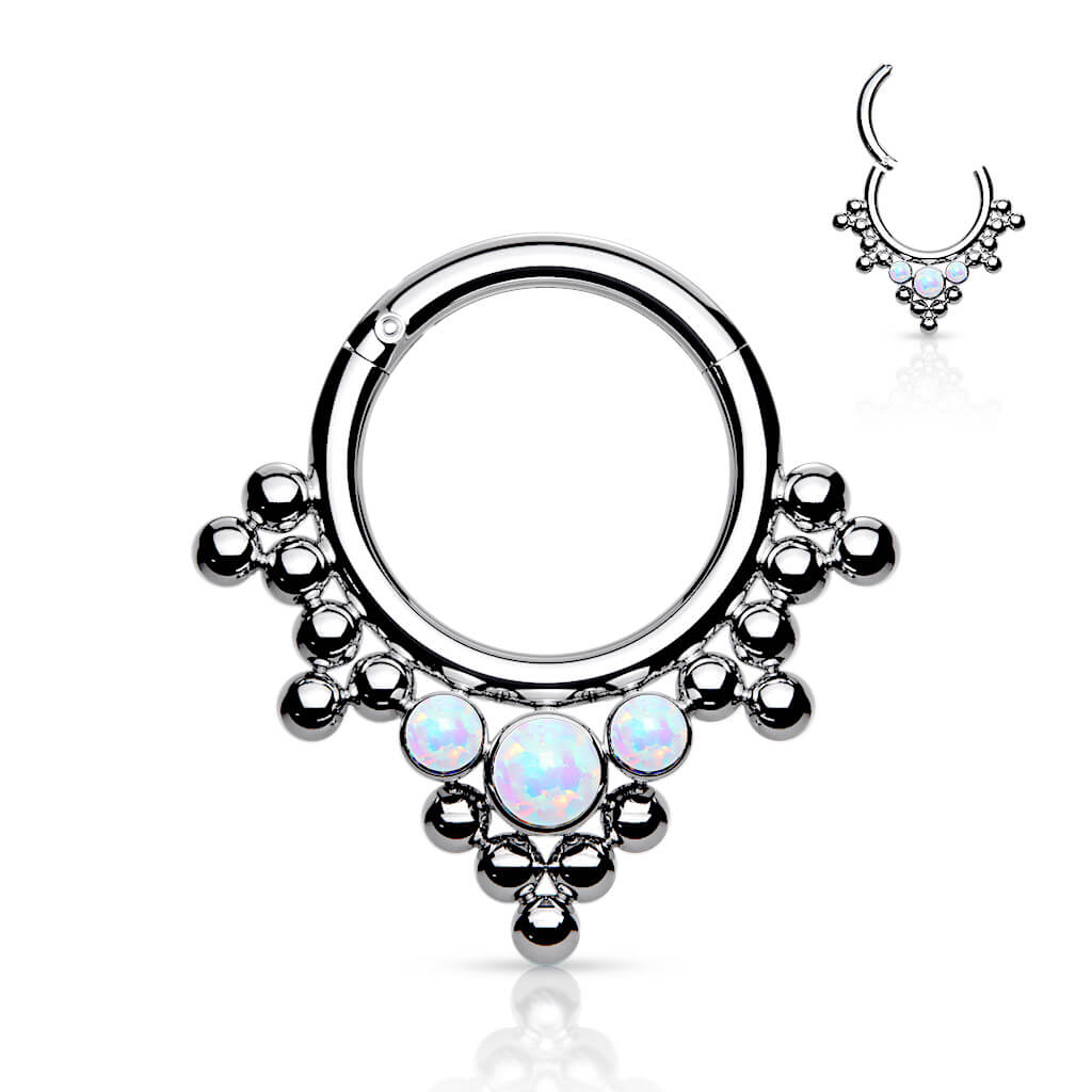 Titan Ring Kugel Opal Silber Clicker - Image 3