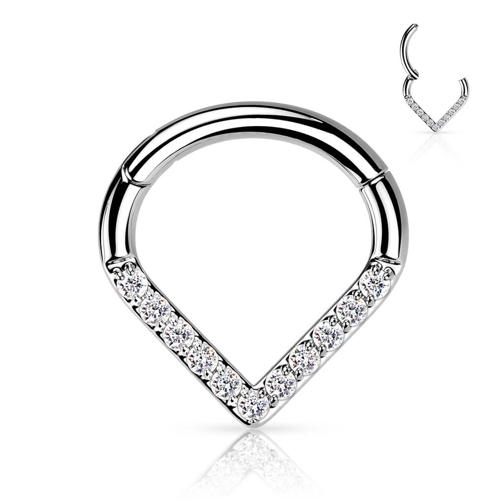 Titan Ring Chevron Zirkonia Clicker - Image 3