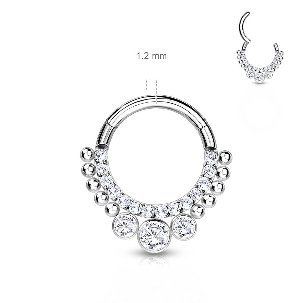 Titan Ring Zirkonia Silber Clicker - Image 2