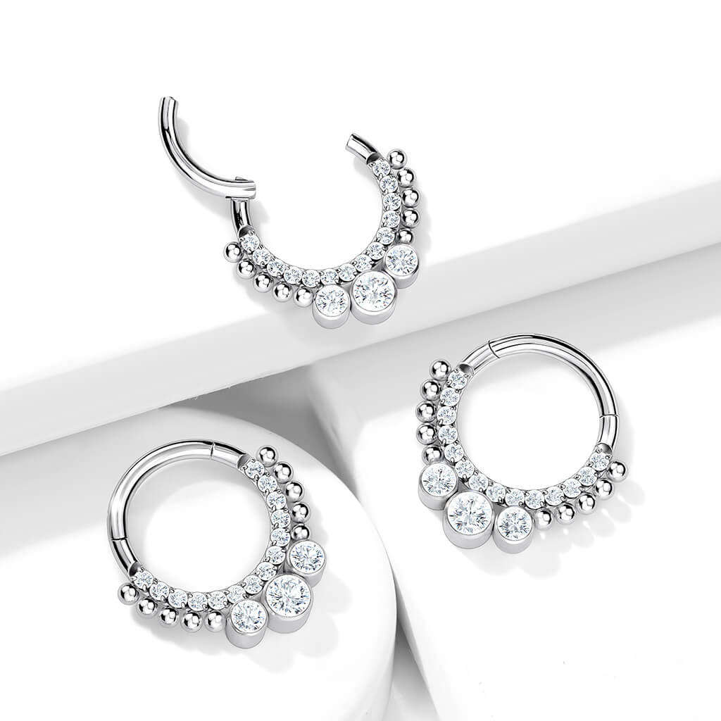 Titan Ring Zirkonia Silber Clicker - Image 4