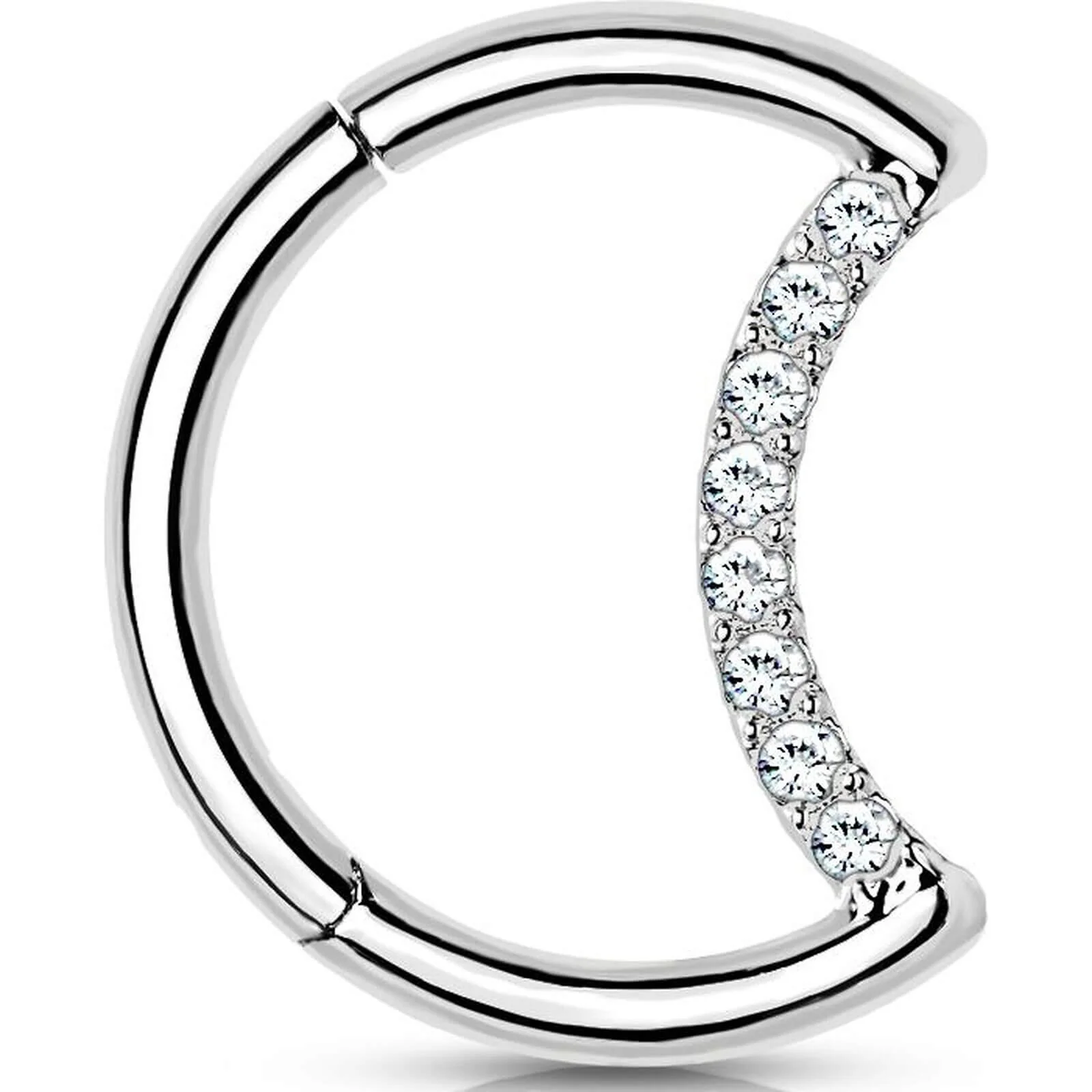 Titan Ring Mond Zirkonia Clicker