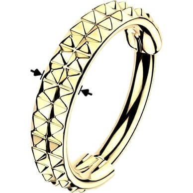 Titan Ring doppelt liniert Pyramiden Schliff Clicker - Image 2