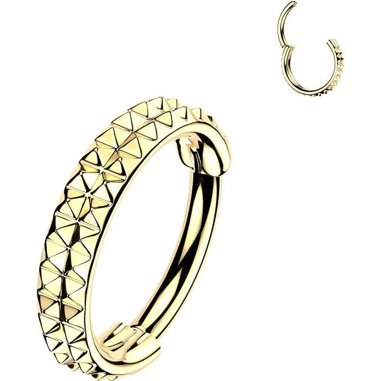 Titan Ring doppelt liniert Pyramiden Schliff Clicker - Image 3