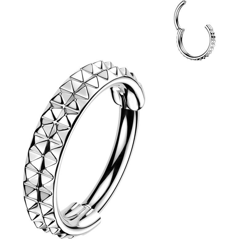 Titan Ring doppelt liniert Pyramiden Schliff Clicker - Image 4