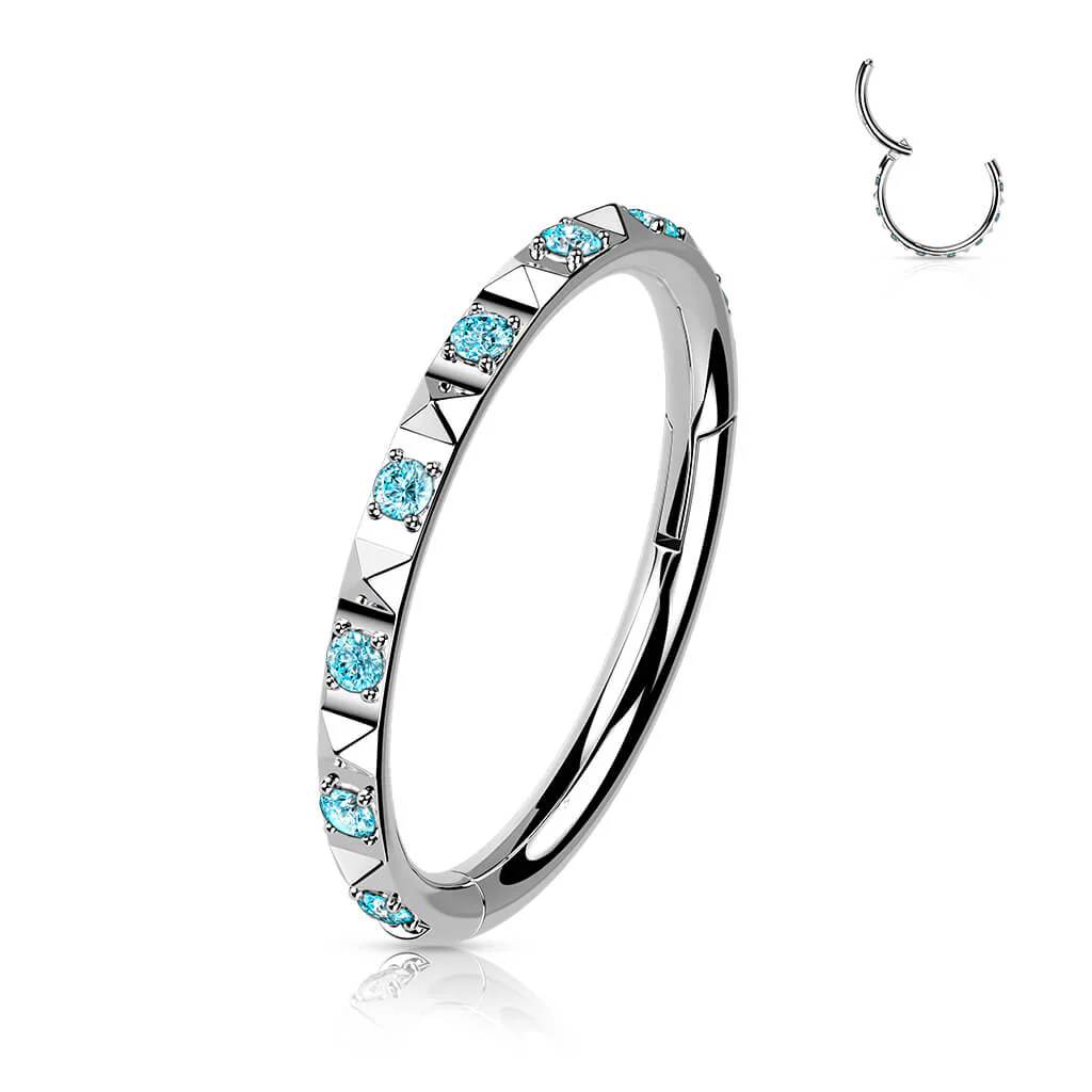 Titan Ring Pyramiden Schliff Zirkonia Clicker - Image 10