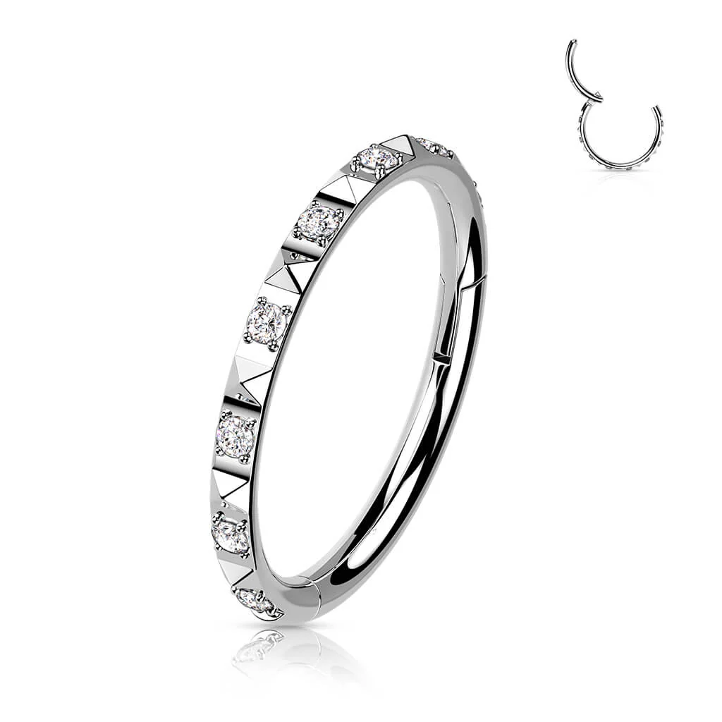Titan Ring Pyramiden Schliff Zirkonia Clicker - Image 3