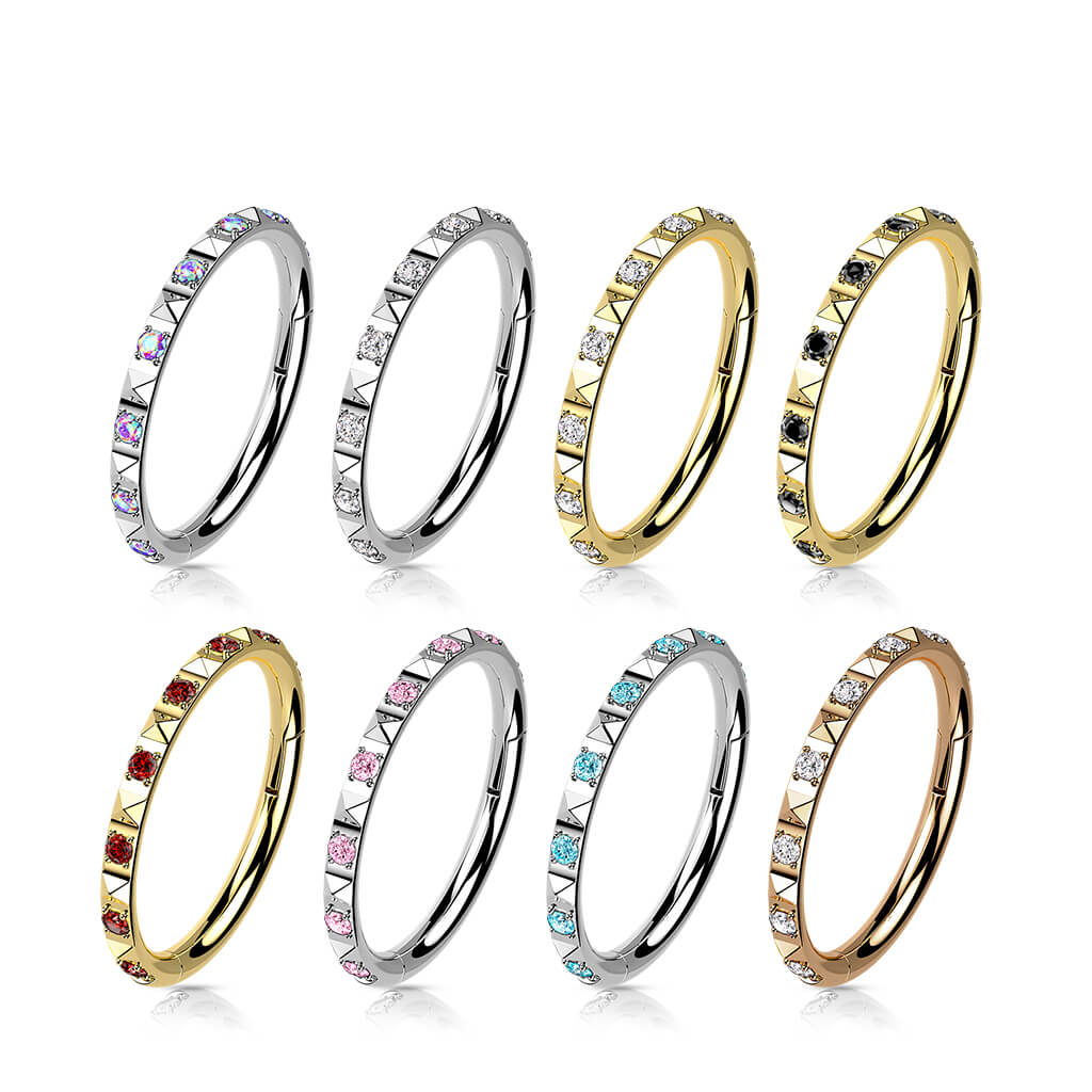 Titan Ring Pyramiden Schliff Zirkonia Clicker - Image 4