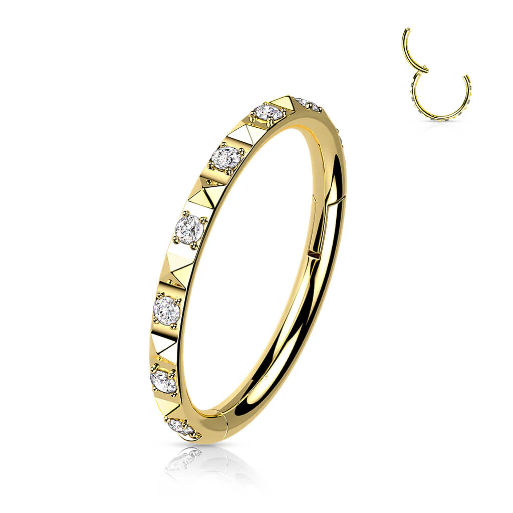 Titan Ring Pyramiden Schliff Zirkonia Clicker - Image 5