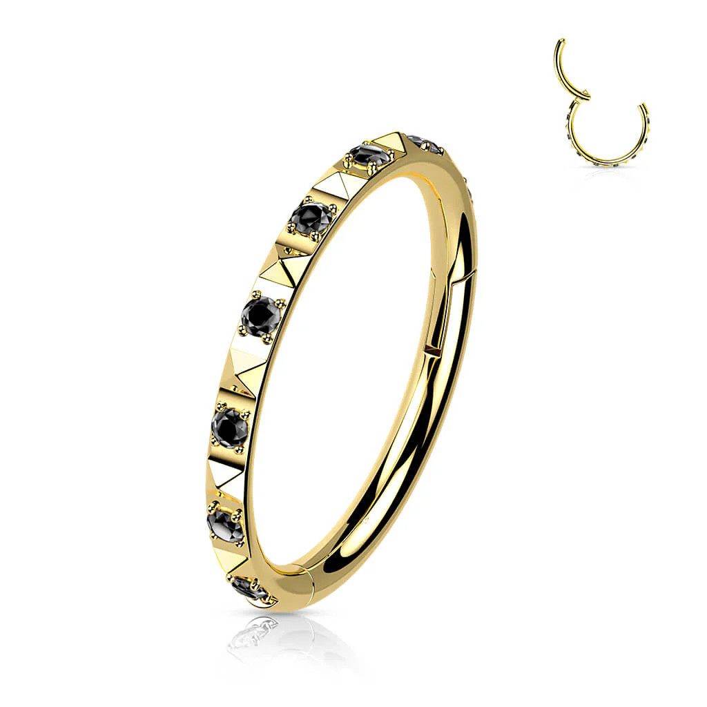 Titan Ring Pyramiden Schliff Zirkonia Clicker - Image 7