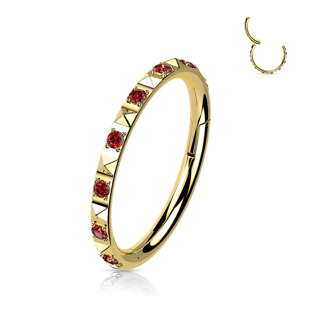 Titan Ring Pyramiden Schliff Zirkonia Clicker - Image 8