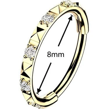 Titan Ring Pyramiden Schliff mit Zirkonia Clicker - Image 2