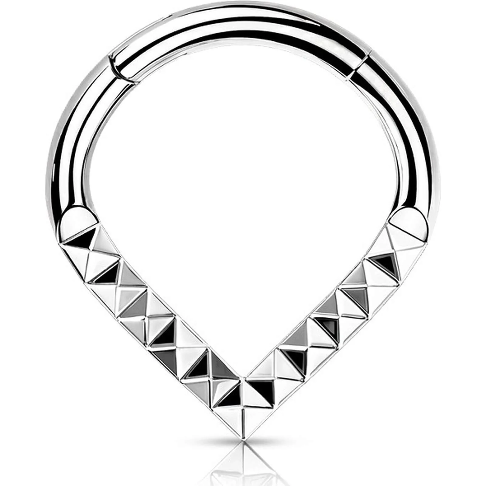Titan Ring Chevron Pyramiden Schliff Clicker