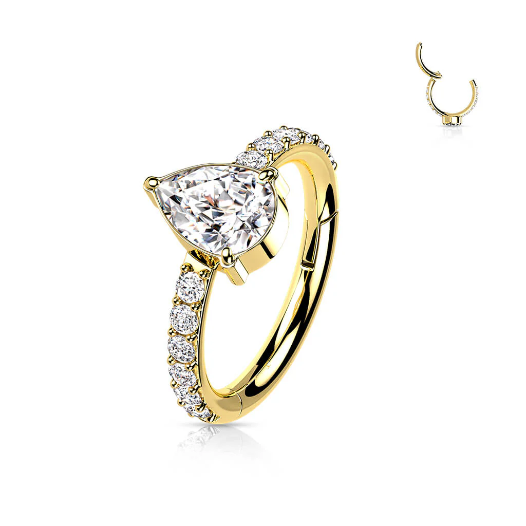 Titan Ring Tropfen Zirkonia Clicker - Image 3