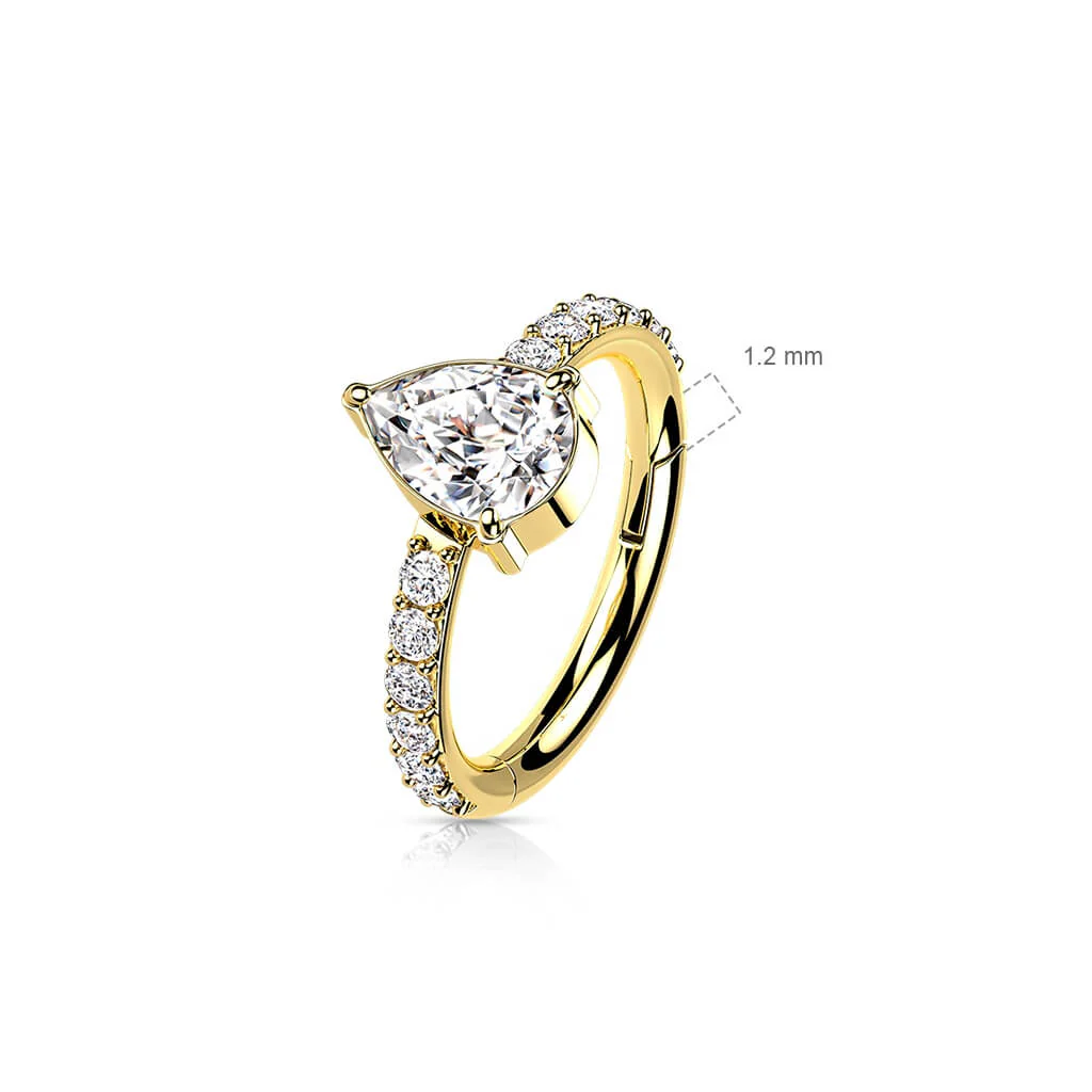 Titan Ring Tropfen Zirkonia Clicker - Image 7
