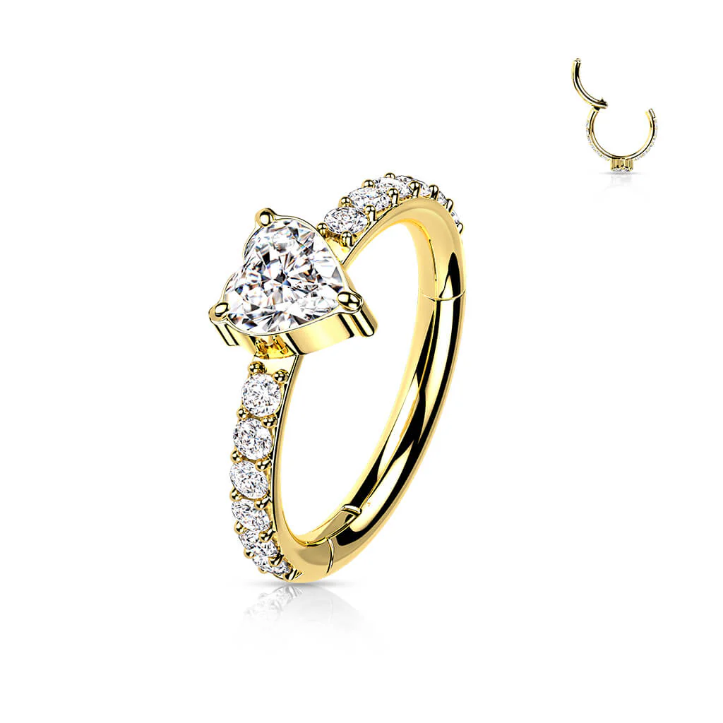 Titan Ring Herz Zirkonia Clicker - Image 3