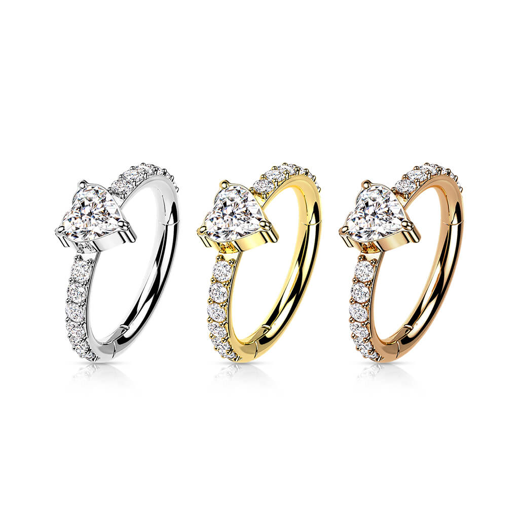 Titan Ring Herz Zirkonia Clicker - Image 4