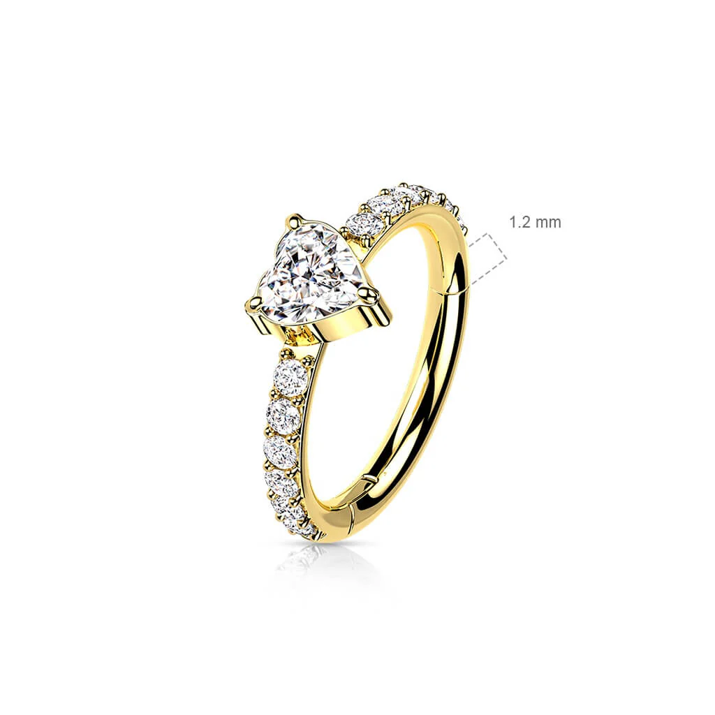 Titan Ring Herz Zirkonia Clicker - Image 7