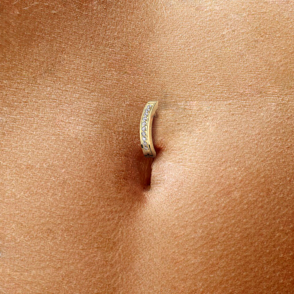 Titan Bauchnabelpiercing Top Down Zirkonia Clicker Clicker - Image 3