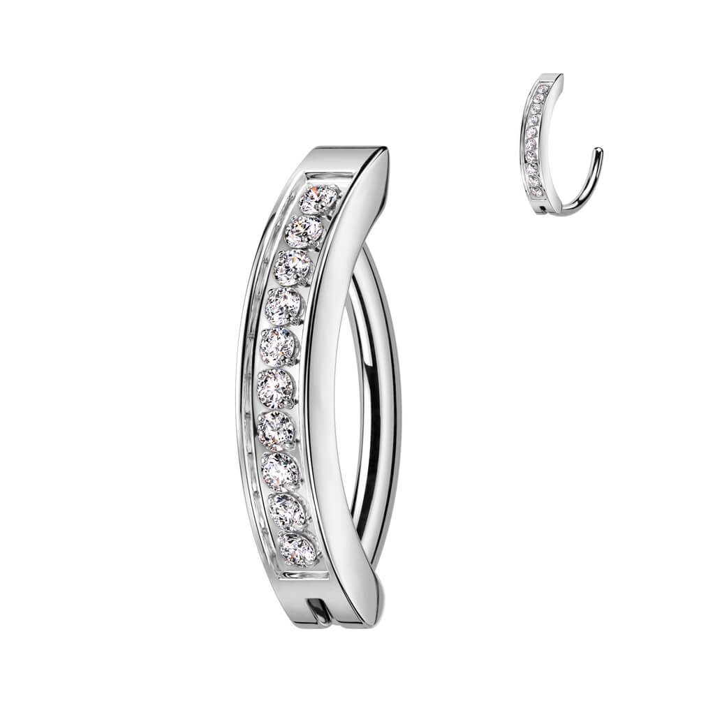 Titan Bauchnabelpiercing Top Down Zirkonia Clicker Clicker - Image 4