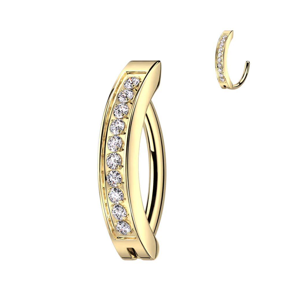 Titan Bauchnabelpiercing Top Down Zirkonia Clicker Clicker - Image 5