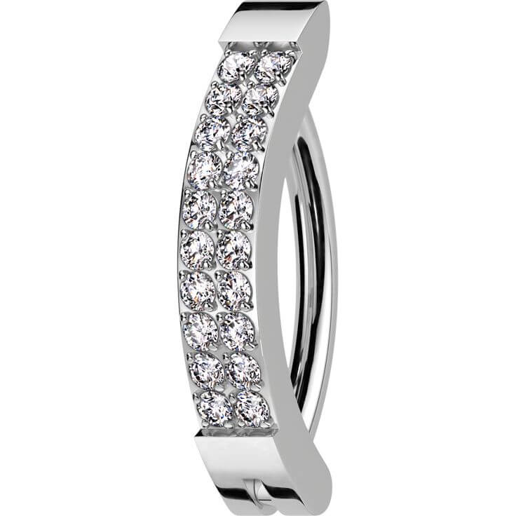 Titan Ring Doppel Reihe Zirkonia Clicker - Image 3
