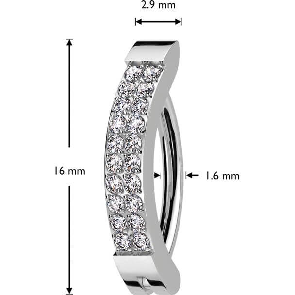 Titan Ring Doppel Reihe Zirkonia Clicker - Image 6